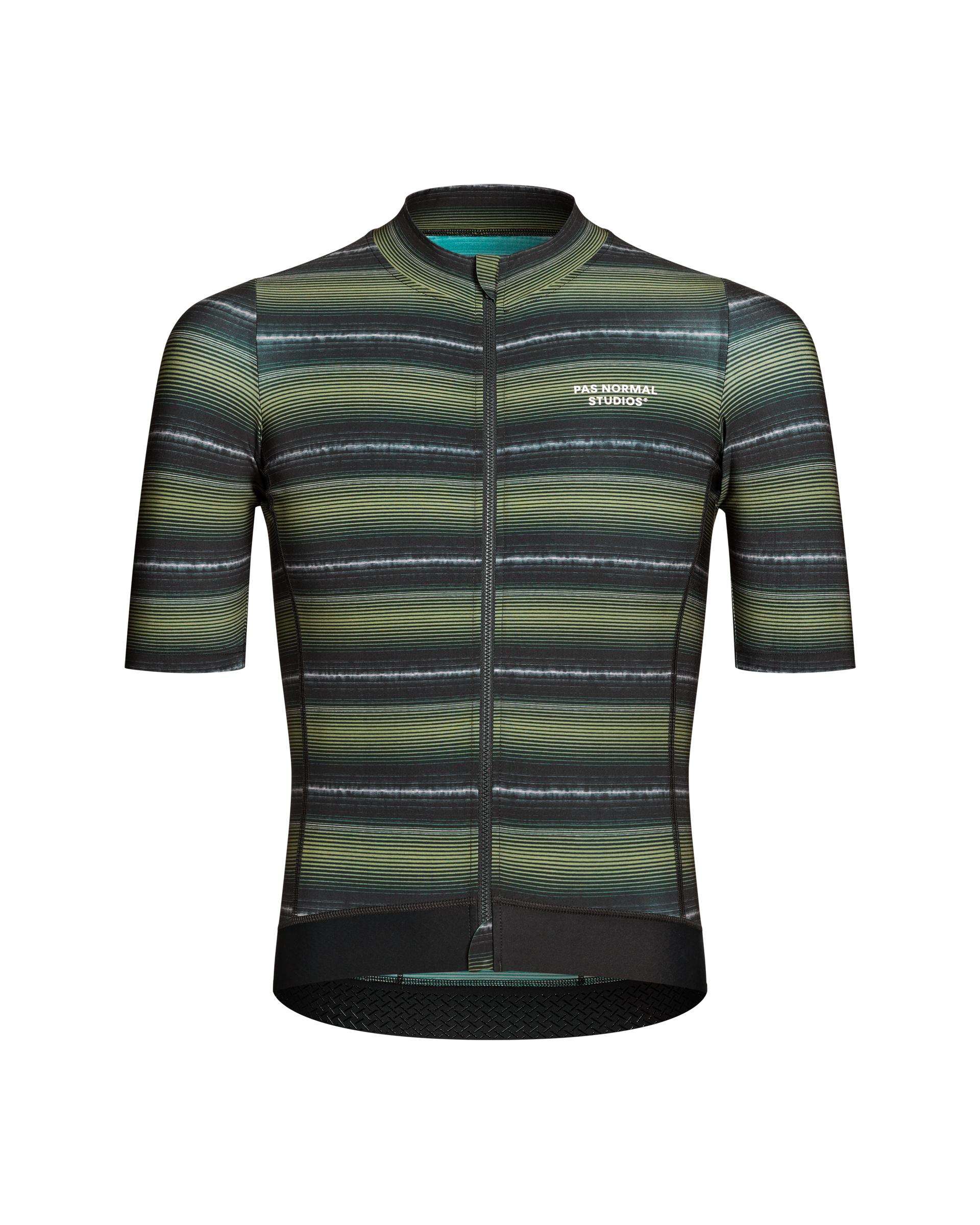 Maillot Manga Corta Pas Normal Studios Essential Hombre Light Olive Stripe #2