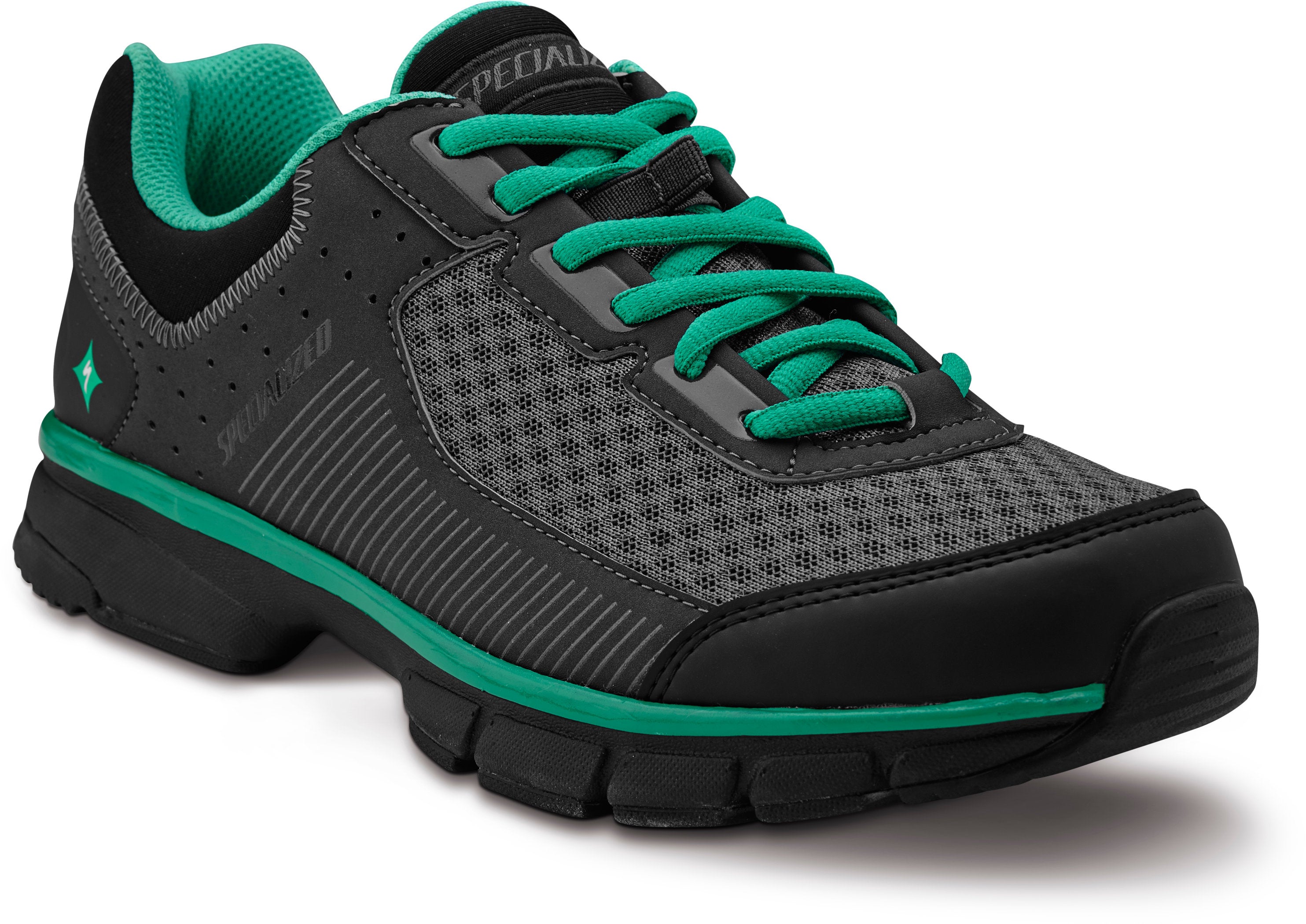Cadette Zapatillas Mtb Specialized Mujer Negro/Carbono/Verde Esmeralda