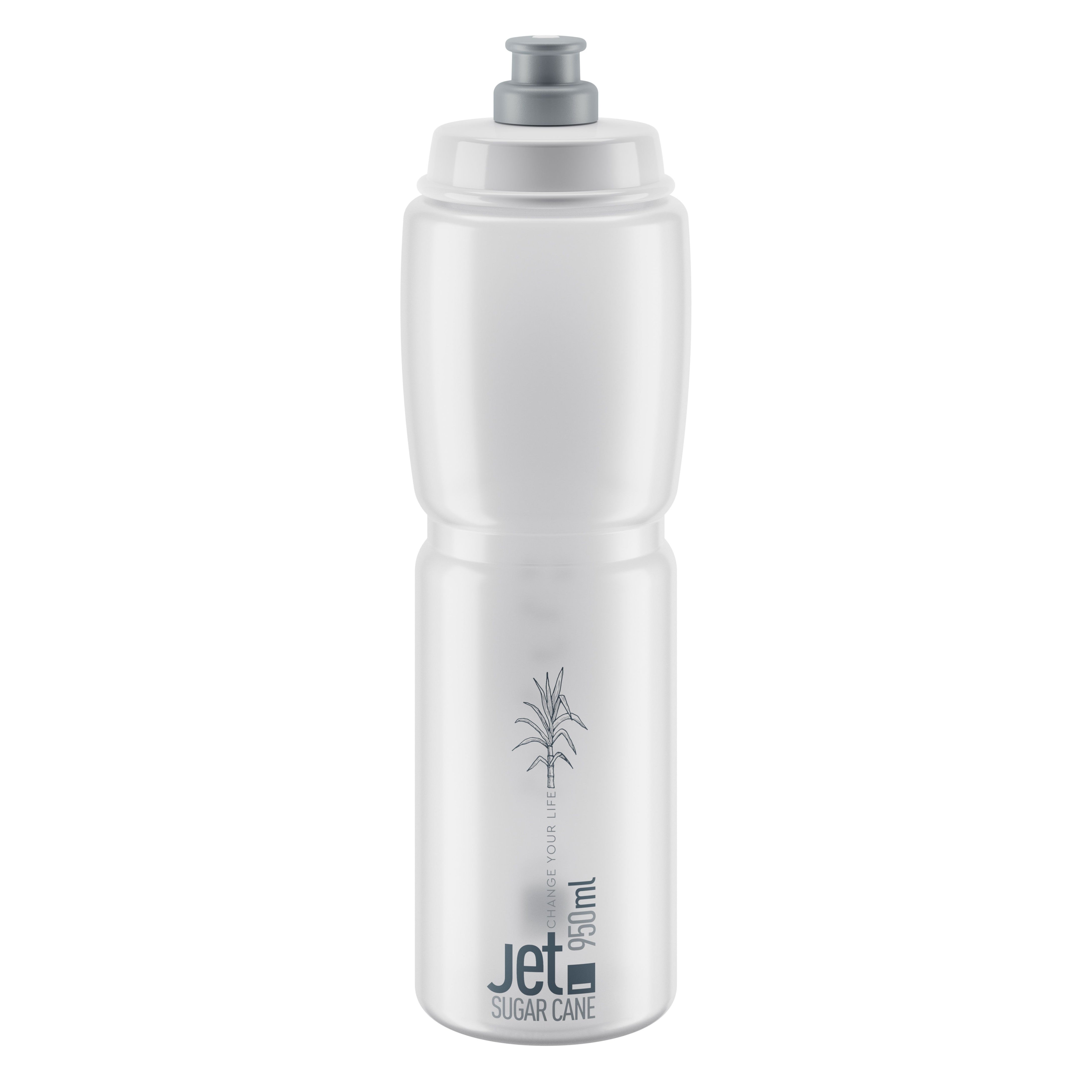 Bidon Elite Jet Sugar Cane Transparente/Logo Gris 950ml
