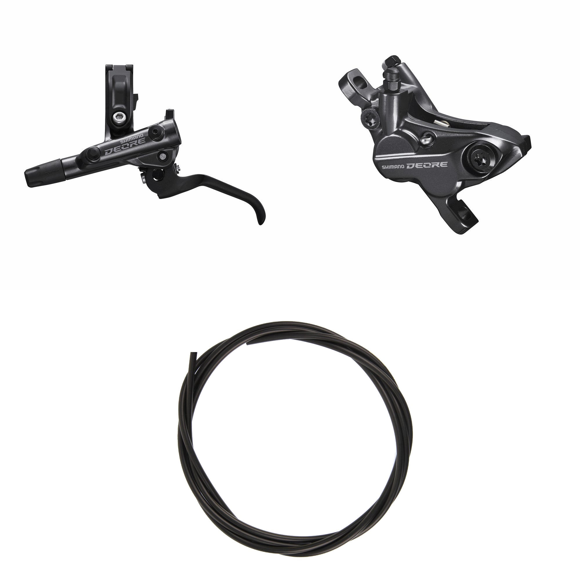 Kit Freno Disco Hidráulico Shimano Deore BR-M6120/BL-M6100 Delantero/Izquierdo Resina Sin Aletas/Adaptador Latiguillo 1000mm Negro #2