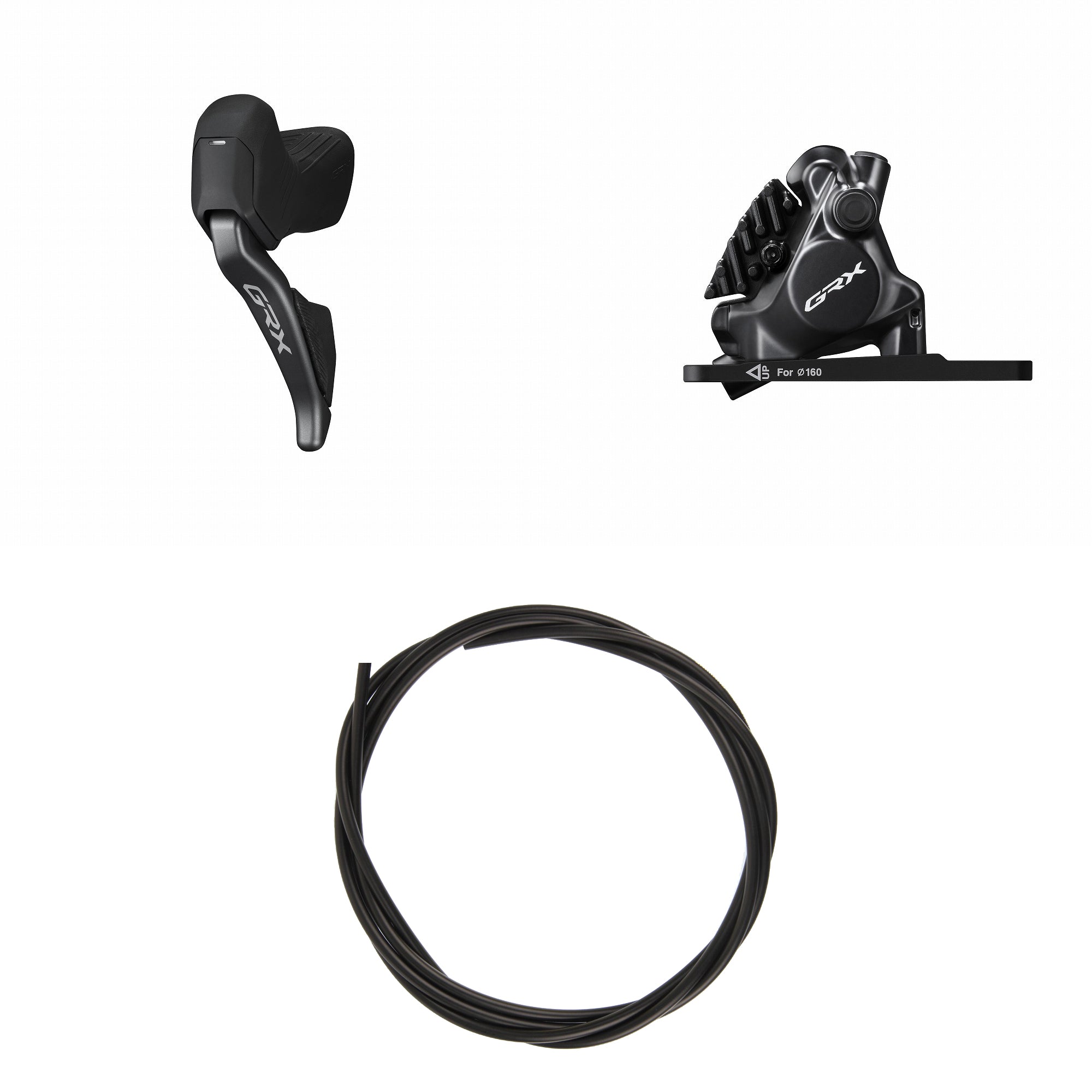 Kit Freno Disco Hidráulico Shimano GRX BR-RX820/ST-RX825 Delantero/Izquierdo Resina Aletas Adaptador 160mm Latiguillo 1000mm Negro #2