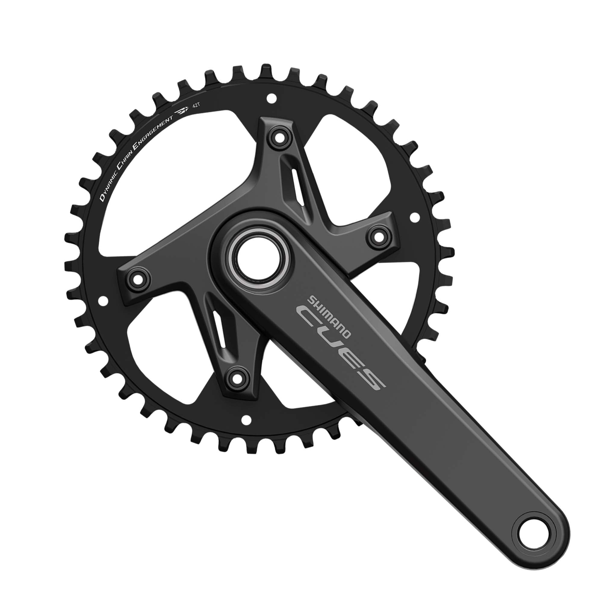 Juego Bielas/Plato Shimano Cues FC-U6040-1 Hollowtech II 42d 9/10/11v Sin Cazoletas Negro