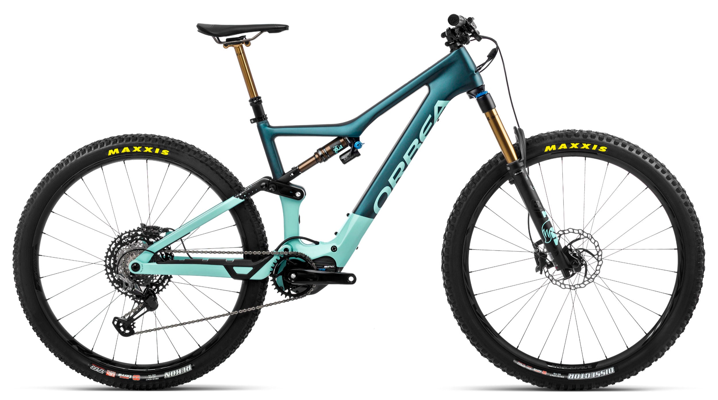 Bicicletas Electricas eTrail Orbea Rise M-Team 2022 Ice Green Gloss/Ocean Matte