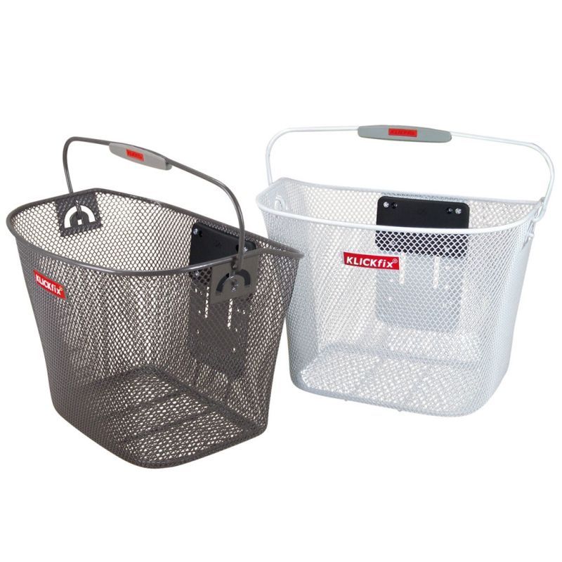 Cesta Delantera Klickfix Malla Fina Sin Adaptador 16L Antracita