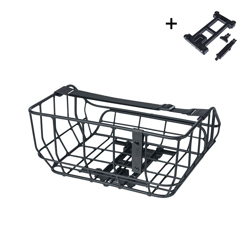 Cesta Trasera Basil Portland Placa MIK 2.0 25L 35x27x12.5cm Aluminio Negro Mate