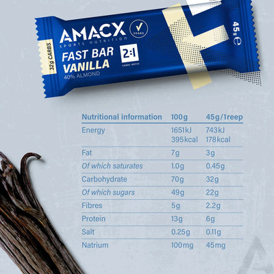 Barritas Energéticas Amacx Fast Bar Vainilla Caja 12uds Azul #5