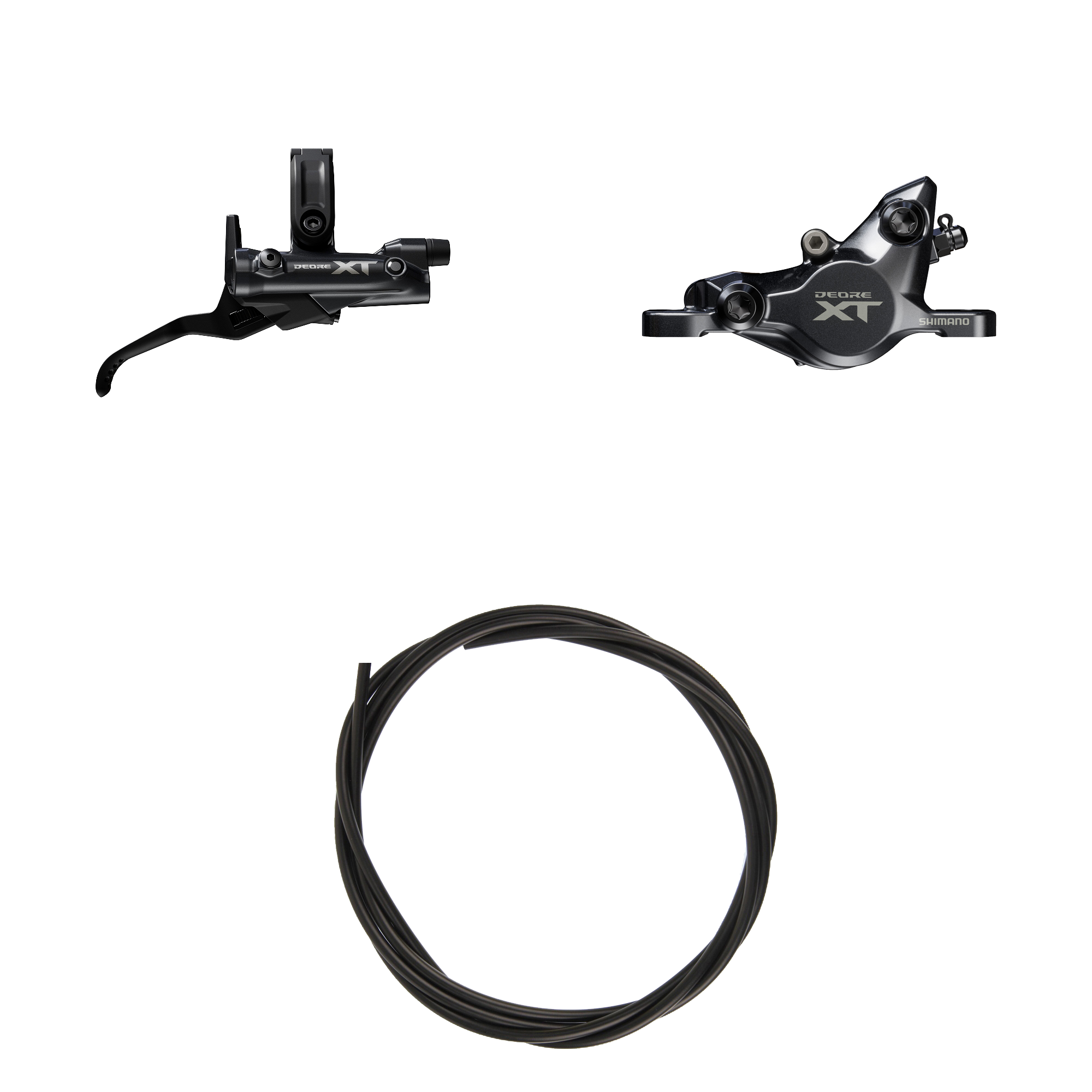 Kit Freno Disco Hidráulico Shimano Deore XT BR-M8200/BL-M8200 Trasero/Derecho Resina Sin Aletas/Adaptador Latiguillo 1700mm Negro #2