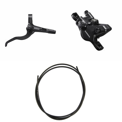 Kit Freno Disco Hidráulico Shimano BR-MT410/BL-MT401 Trasero/Derecho Resina Sin Aletas/Adaptador Latiguillo 1700mm Negro #2