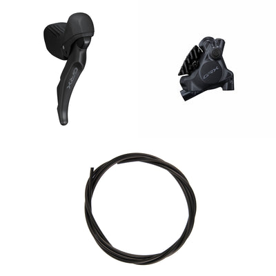 Kit Freno Disco Hidráulico Shimano GRX BR-RX410/ST-RX610 Trasero/Derecho Resina Aletas Sin Adaptador Latiguillo 1700mm Negro #2