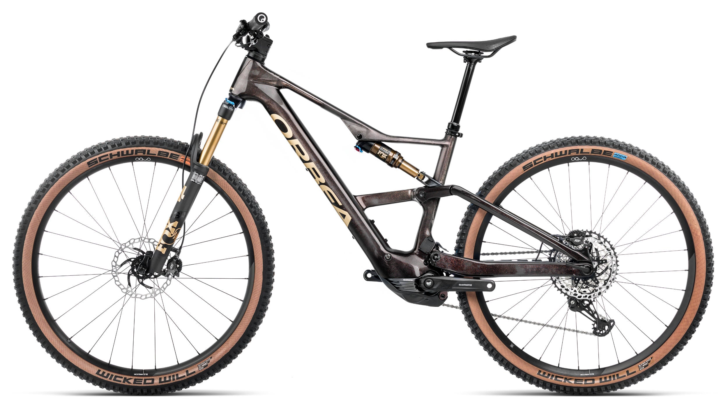 Bicicletas Electricas eTrail Orbea Rise Sl M10 630w 2025 Cosmic Carbon View/Golden Sand Gloss #2