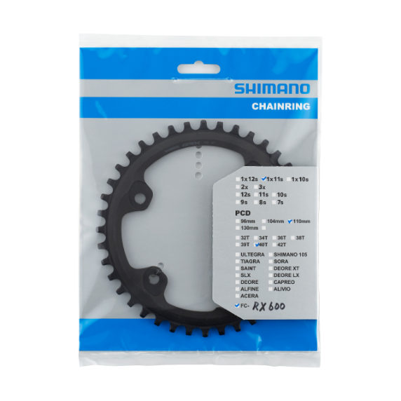 Plato Shimano GRX FC-RX600-1 Negro #2