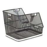 Panier Arrière Basil Class 38x31x27cm Maille Sangle Amovible/Bande Réfléchissante Acier Noir