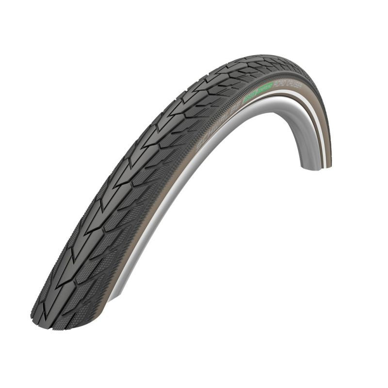 Cubierta Schwalbe Road Cruiser 28x1.75 K-Guard Green Compound HS484 Twins. Rigida Negro/Café Reflectante