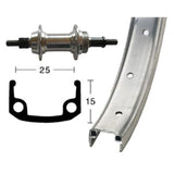 Roue Arrière Winora Axe Plein Écrou 135mm 6/7v Argent Mat