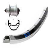 Roue Avant Winora Exal ZX19 Frein Disque Center Lock Moyeu Dynamo Shimano DH3D72 Argent