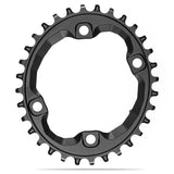 Plato Absolute Black Ovalado 96 Bcd 4 Brazos Asimétrico Shimano XT M8000 HG+ Tornillos Aluminio Negro