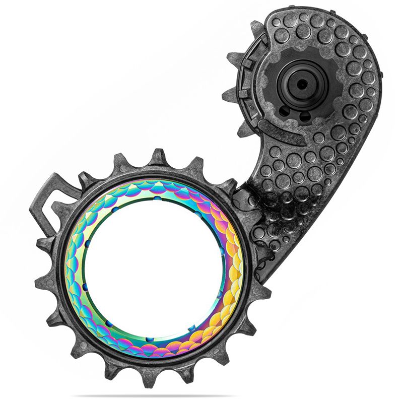 Jaula Cambio Trasero Absolute Black Hollowcage Shimano 8100 Carbono Arcoiris