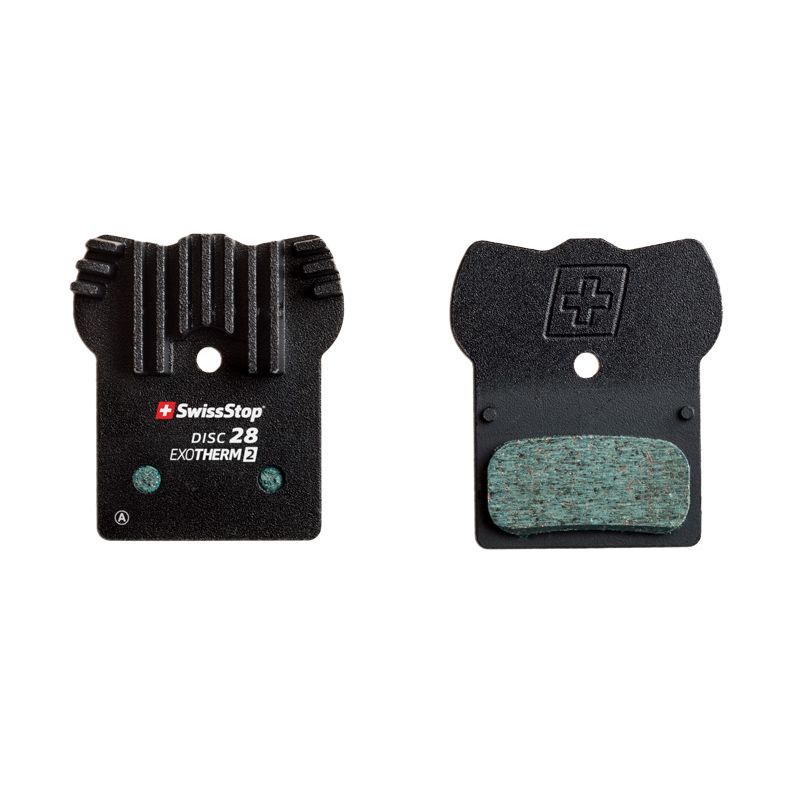 Juego Pastillas Freno Swisstop Disc 28 Exotherm2 Acero Aleta Refrigeración Shimano Negro