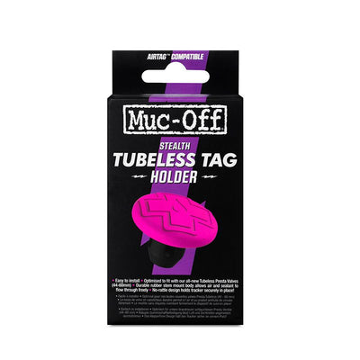 Soporte Muc-Off Tubeless Secure Tag Localizador Apple AirTag Valvula Tubeless Negro