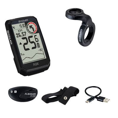 Ciclocomputador Sigma Rox 4.0 Endurance Set HR Negro