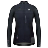 Cobble Radtrikot Langarm Gobik Frau Dunkel Coal